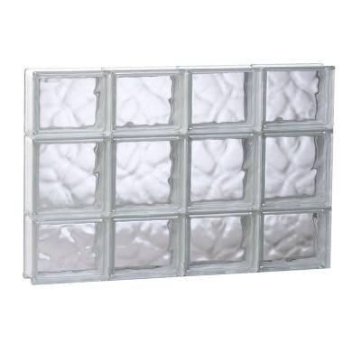 31 in. x 19.25 in. x 3.125 in. Non-Vented Wave Pattern Glass Block Window