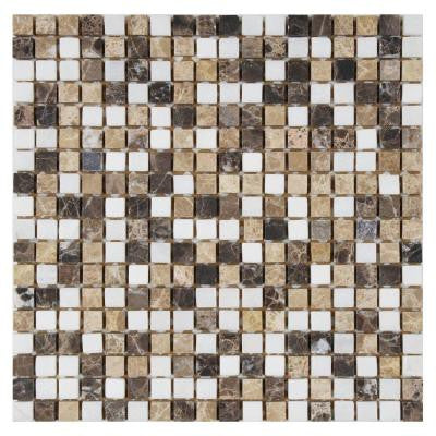 Griselda Mini Sand 12 in. x 12 in. x 9 mm Natural Stone Mosaic Wall Tile