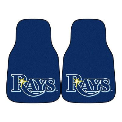 Tampa Bay Rays 18 in. x 27 in. 2-Piece Carpeted Car Mat Set