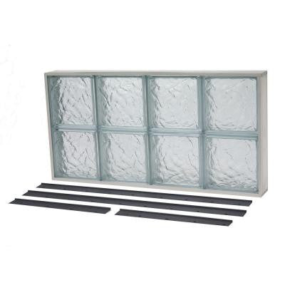 15.875 in. x 27.625 in. NailUp2 Ice Pattern Solid Glass Block Window