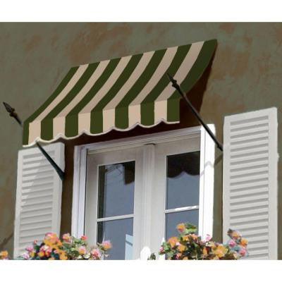 25 ft. New Orleans Awning (44 in. H x 24 in. D) in Sage/Linen/Cream Stripe