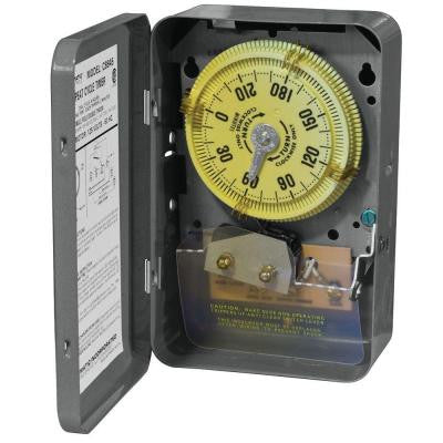 C8800 Series 20-Amp 4-Hour Short Range Mechanical Cycle Time Switch - Gray