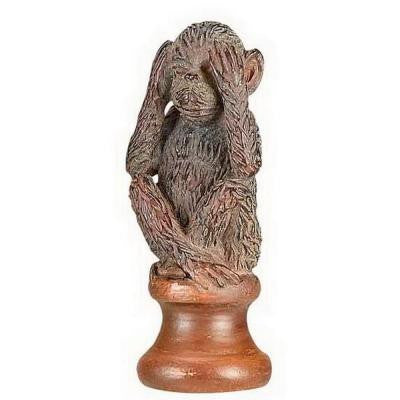 2.5 in. Brown Resin Monkey Lamp Finial