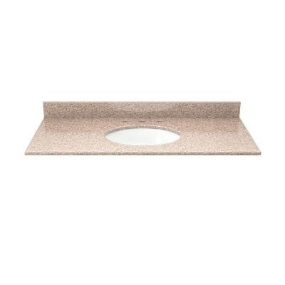 37 in. Granite Vanity Top in Wheat with White Basin