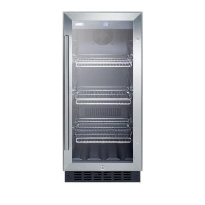 15 in. 2.45 cu. ft. Mini Glass Door Refrigerator in Black