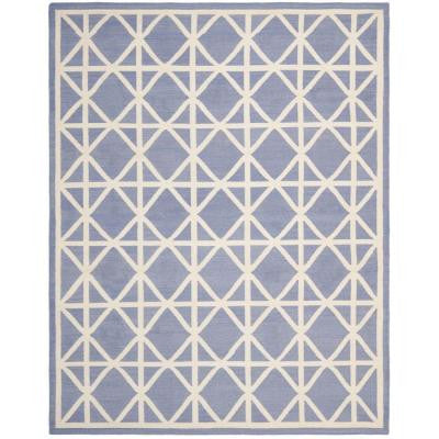 Dhurries Purple/Ivory 9 ft. x 12 ft. Area Rug