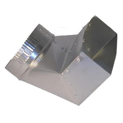 12 in. x 3.25 in. x 8 in. Galvanized Sheet Metal Range Hood 90° Boot Adapter