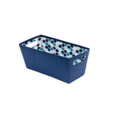 6.5 in. x 5.8 in. x 13.3 in. Decorative Fabric Quarter Storage Bin in Insignia Blue (4-Pack)
