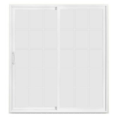 72 in. x 80 in. V-4500 White Prehung Right Hand Sliding 15 Lite Vinyl Patio Door