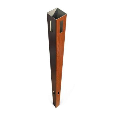Pro Series 8-1/2 ft. x 5 in. x 5 in. Vinyl Anaheim Rosewood Routed Corner Post