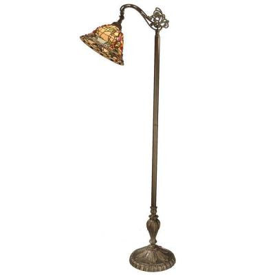 Bochner Downbridge 64 in. Antique Brass Floor Lamp