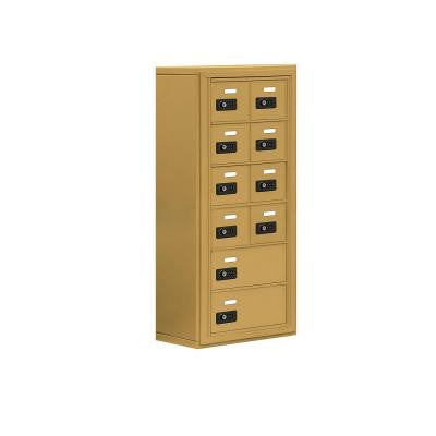 19000 Series 17.5 in. W x 36.5 in. H x 9.25 in. D 8 A / 2 B Doors S-Mount Resettable Locks Cell Phone Locker in Gold
