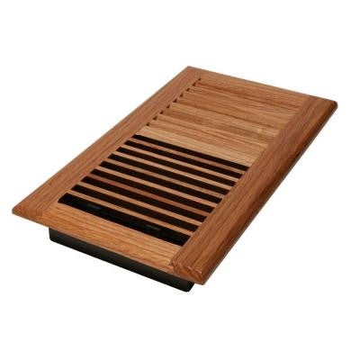 6 in. x 12 in. Red Oak Floor Register with Damper Box