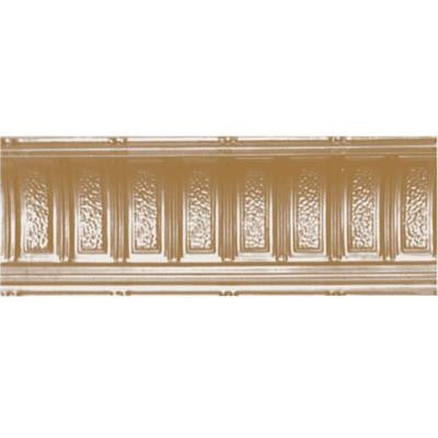 6 in. x 4 ft. x 6 in. Satin Brass Nail-up/Direct Application Tin Ceiling Cornice (6-Pack)