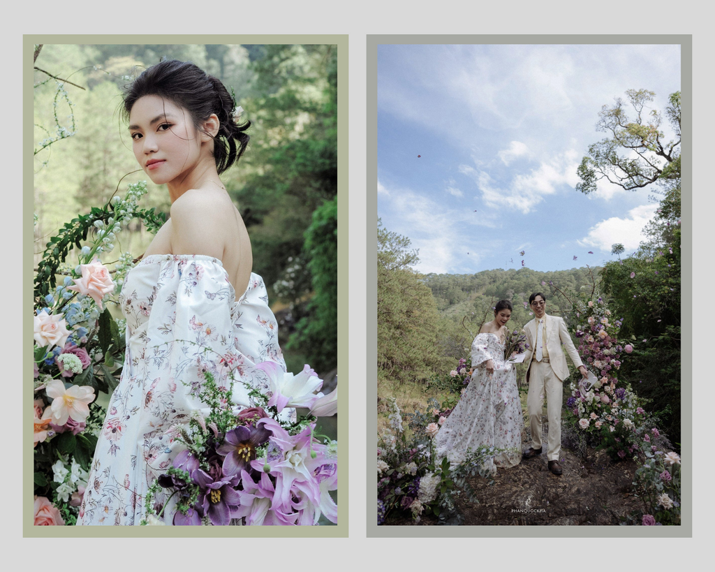 A BLOOMING LOVE STORY: KHUE'S BESPOKE NATURE-INSPIRED BRIDAL GOWN