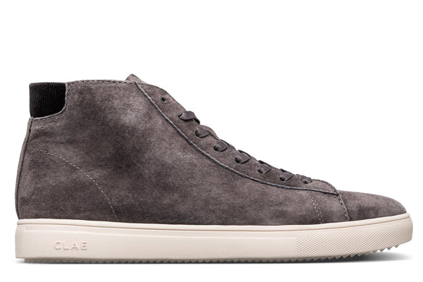 clae bradley mid black waxed suede