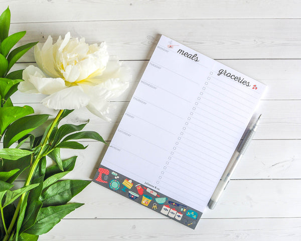 Magnetic Weekly Meal Groceries Planner Memo Pad Fridge Shopping List to Do List 