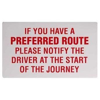 If You Have a Preferred Route... Taxi Driver Minicab Sticker - Taxi-Mart Shop