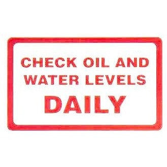 Check Oil And Water Daily.... Taxi Sticker - Taxi-Mart Shop