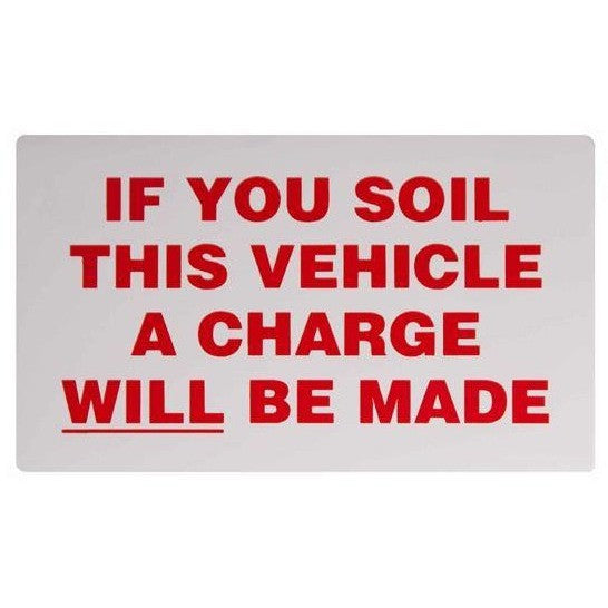If You Soil This Vehicle.... Taxi Driver Cab Driver Minicab Sticker - Taxi-Mart Shop