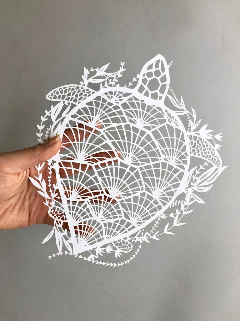 Laser-cut Papercutting Artwork - Sea Turtle | Light + Paper