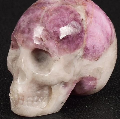 Natural Lepidolite Crystal Skull