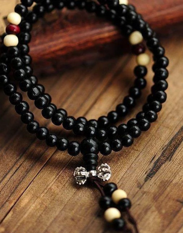 Ebony Separated Beads Rosary Bracelet Jewelry