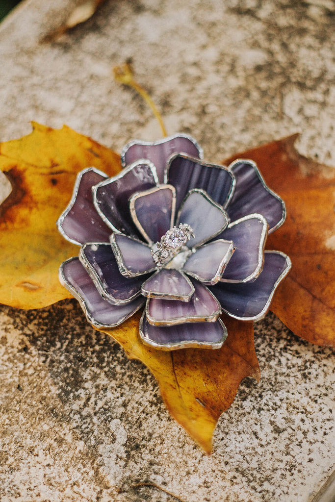 purple wedding ring dish