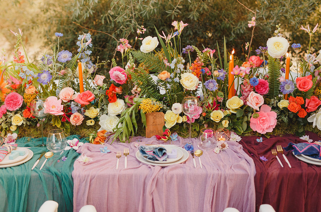 colorful boho wedding with handmade finds