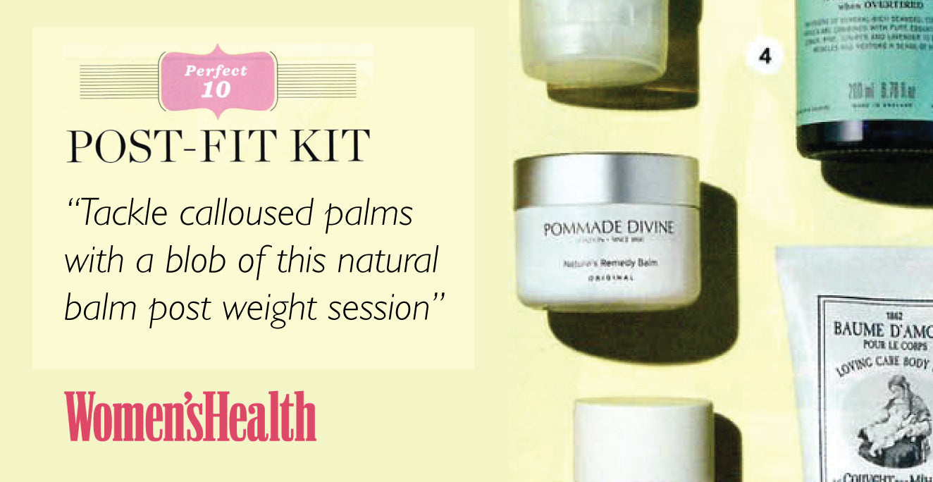 Tackle calloused palms with a blob of this natural balm post weights session.