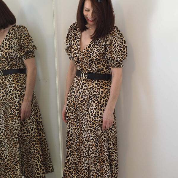 midi dress leopard print