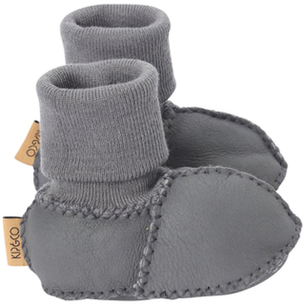 Kip & Co Merino Sheepskin Baby Booties - Dark Grey