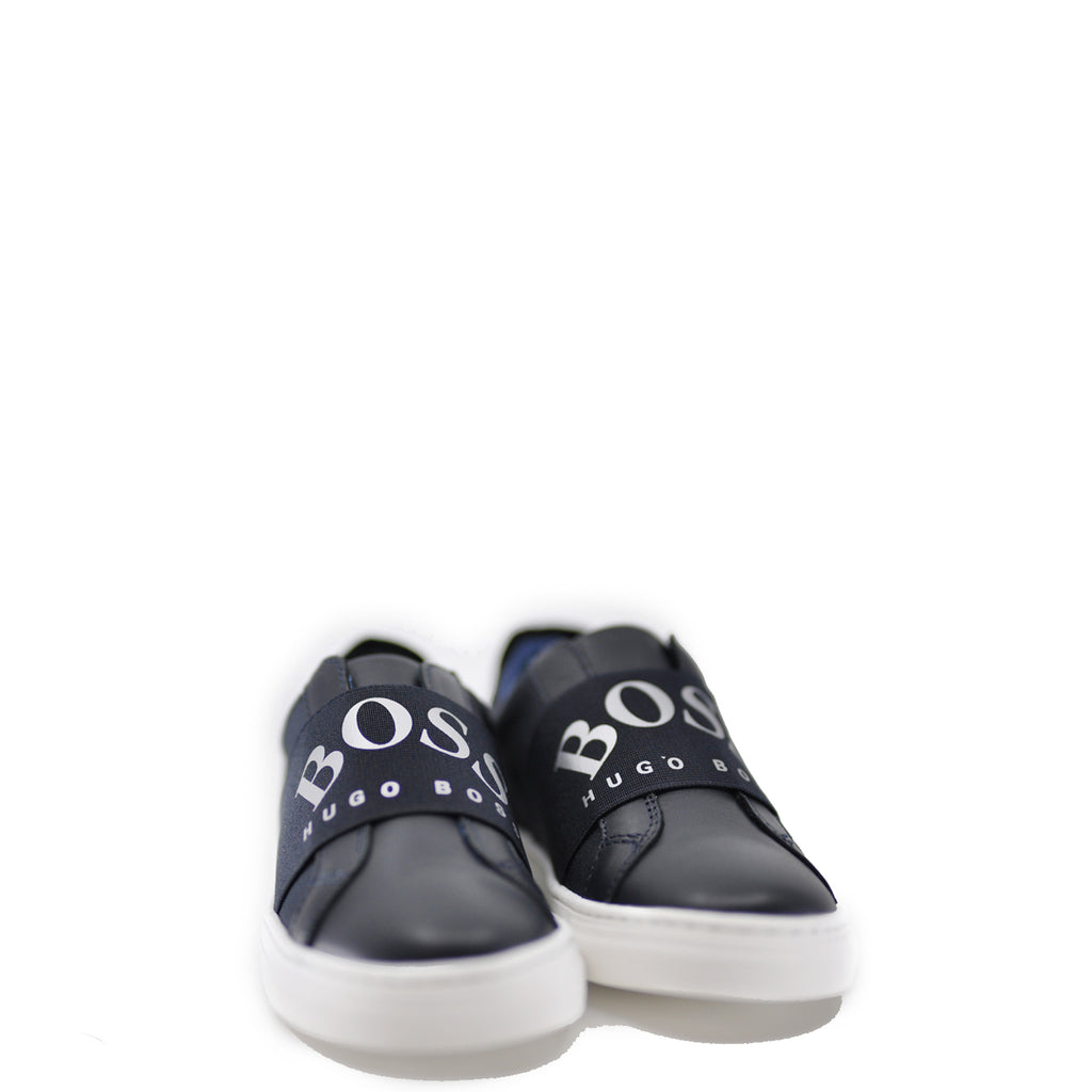 Hugo Boss Navy Logo Elastic Slip-On 