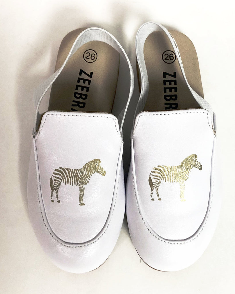 Zeebra White Mule– Tassel Children Shoes