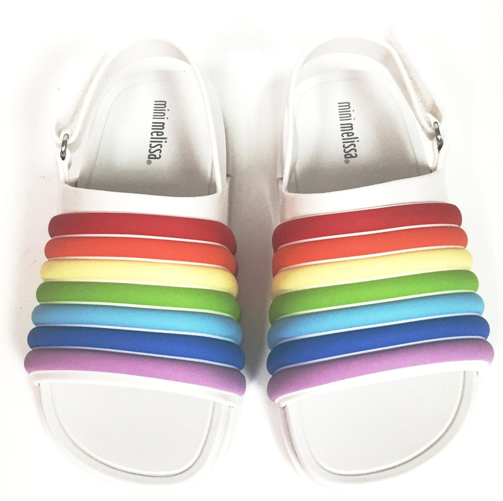 mini melissa beach slide sandal rainbow