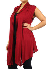 Plus Size Vest Women Open Front Asymmetrical New Wrap Sleeveless 1X 2X 3X Casual