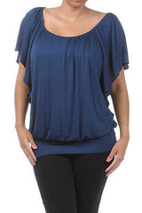 Plus Top Off Shoulder Size Solid Ruched 1X 2X 3X New Sexy Women Casual