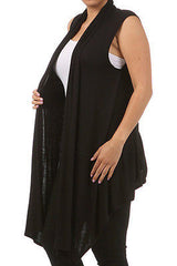 Plus Size Vest Women Open Front Asymmetrical New Wrap Sleeveless 1X 2X 3X Casual