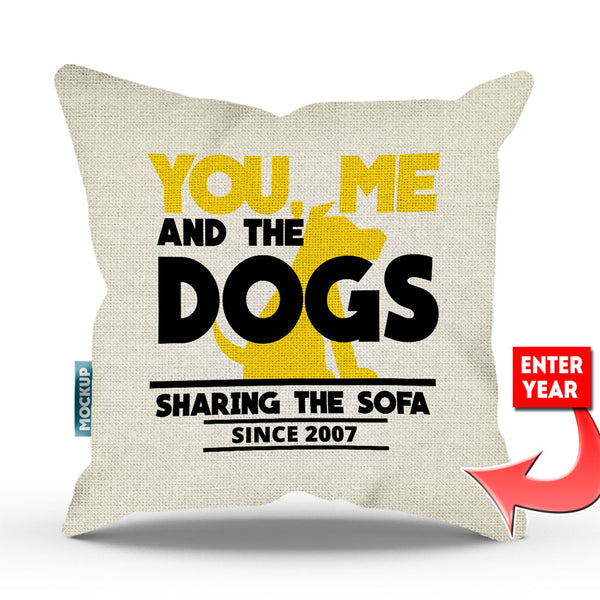 Personalized You Me And The Dog Sharing Sofa Throw Pillow Cover