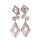 Earrings Diamonds and Rosequarz
