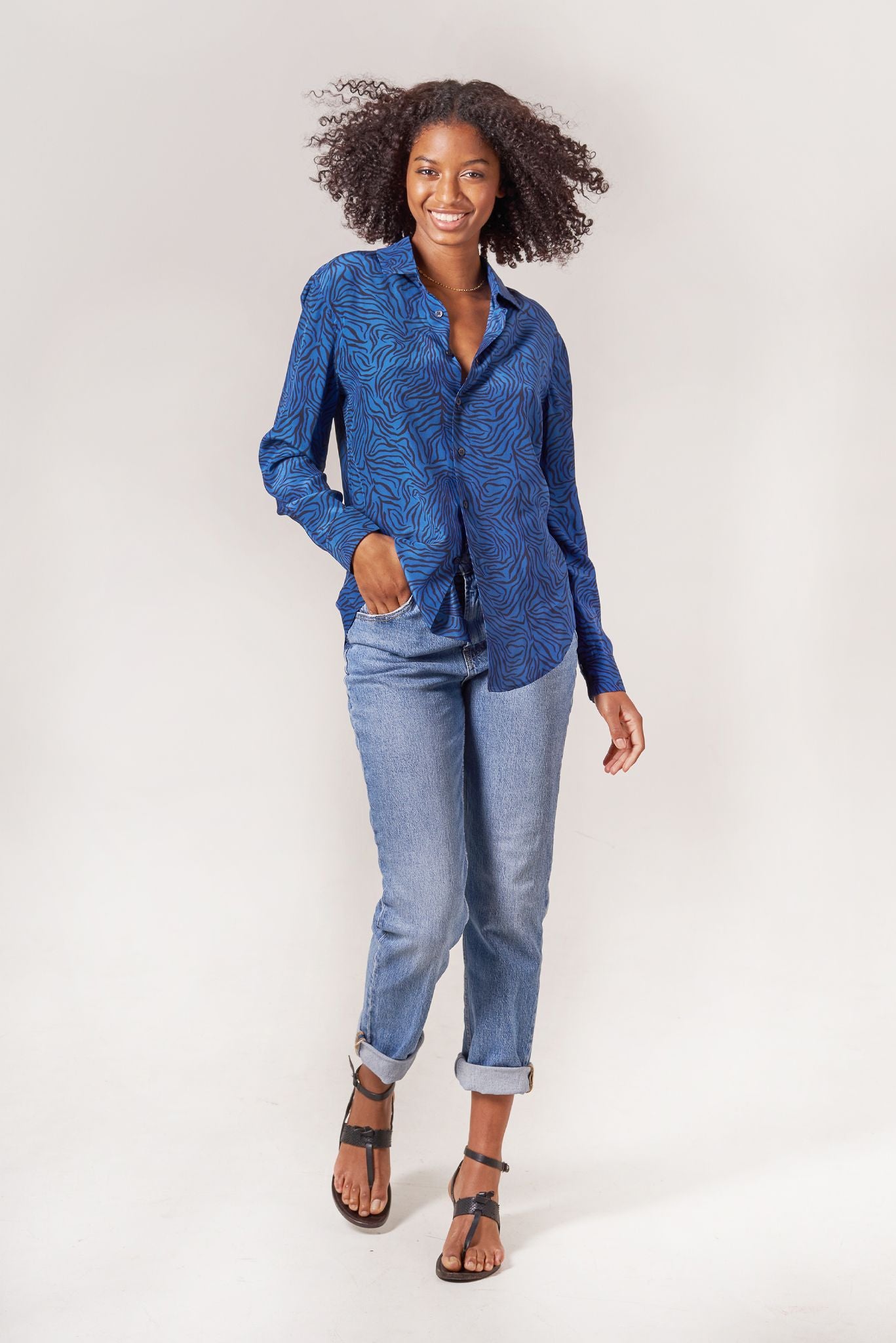 Brooklyn Button Up | Indigo Tiger