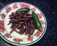 Fresh Jalapenos with Garden Purple Stringbeans