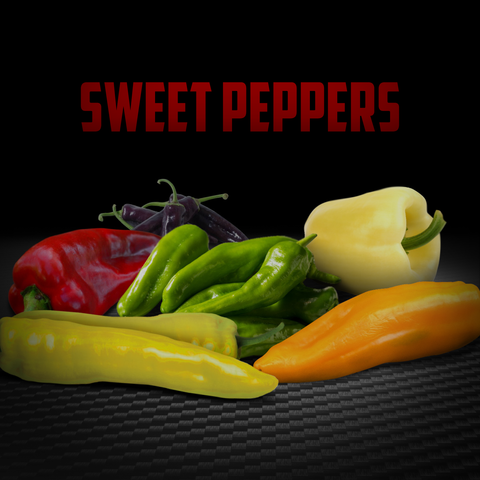 we carry many sweet pepper types of sweet peppers, and you can even put roasted sweet peppers in your meals!