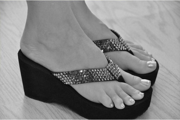 crystal flip flops