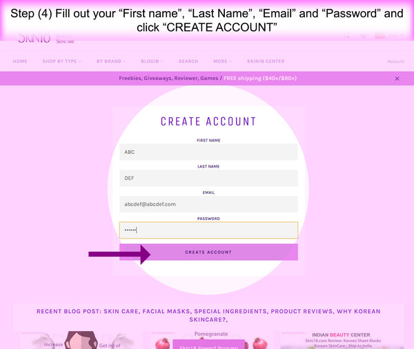 how to create an account