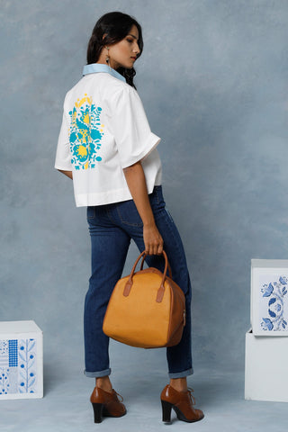 Monochrome Hand Woven Cropped Top