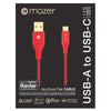 Mazer Nylon USB-A to USB-C Cable 1.2M 3.1A