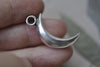 10 pcs Silver Crescent Moon Charms Antiqued Finish 14x31mm A7932