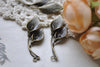 4 pcs Antiqued Brass Calla Lily Flower Pendants Charms 14x33mm A7943