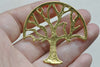 Shiny Gold Large Tree Pendants Charms 47x47mm Set of 10 A8058